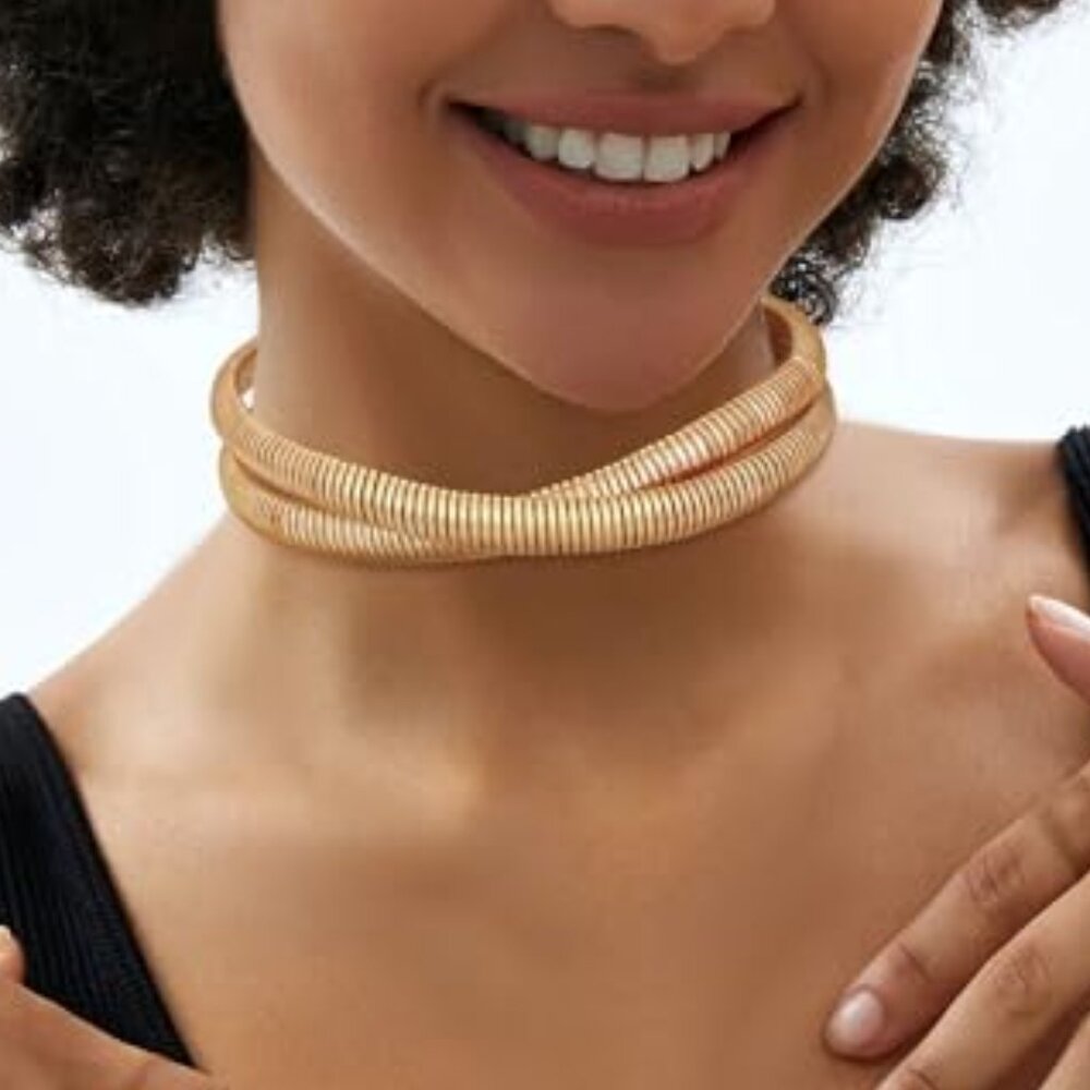 Chunky Gold Choker Necklace for Women
